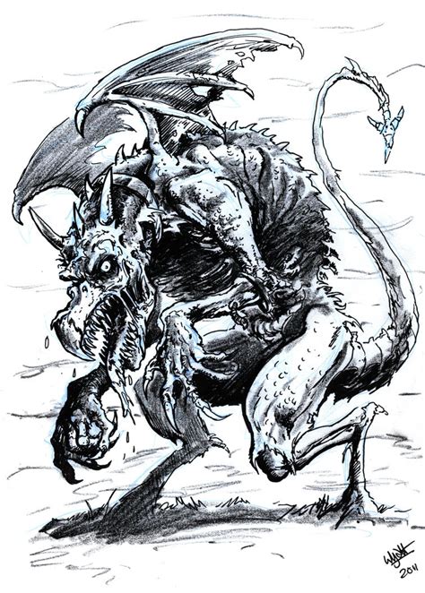 sketch zombie dragon  swyattart  deviantart