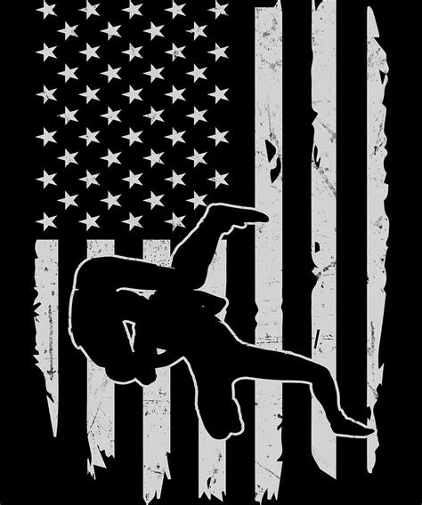 Wrestling Wrestler American Flag Usa Digital Art By Michael S Fine