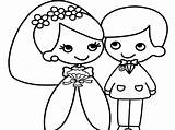 Groom Bride Coloring Pages Beautiful Charming Ages Romantic sketch template