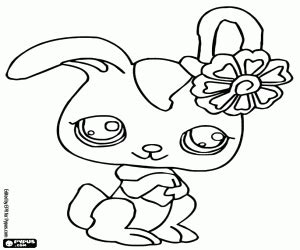 rabbit   flower  lps coloring page littlest pet shop