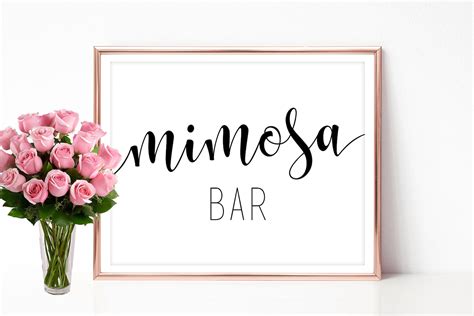 mimosa bar sign printable mimosa sign template  wedding