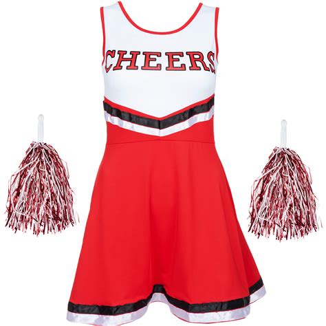 Buy Cheerleader Outfit With Cheerleader Pom Poms Cheerleader Costume