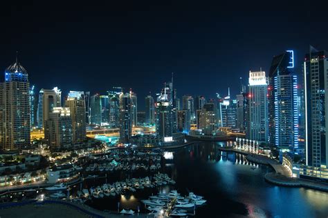 dubai marina  night  horstr  deviantart