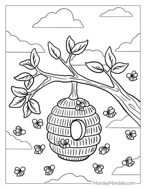 bee  beehive coloring pages