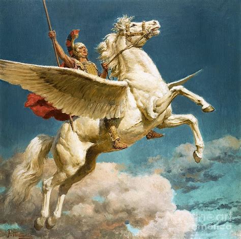 pegasus  winged horse painting  fortunino matania