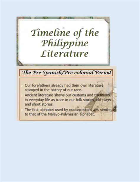 timeline   philippine literature st century literature studocu