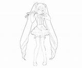 Miku Coloring Hatsune Pages Singing Project Printable Comments Library Clipart Line sketch template