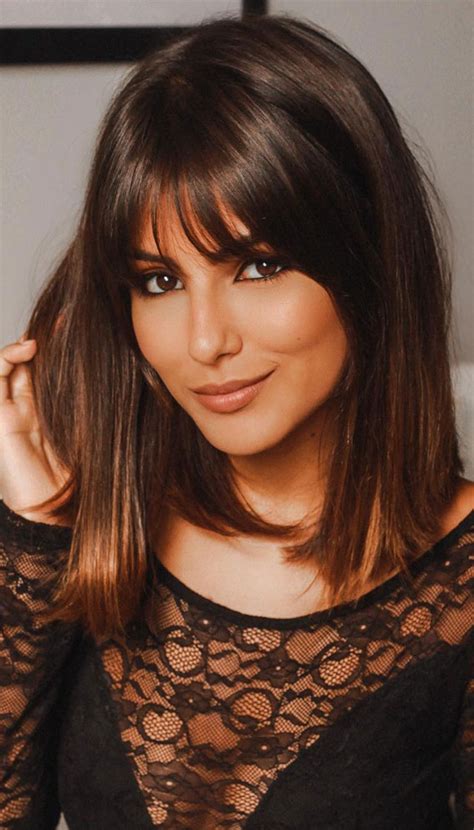 21 cute lob with bangs to copy in 2021 lob haircut for fine hair