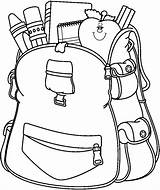 Bookbag Drawing Clipart Clipartmag Backpack sketch template