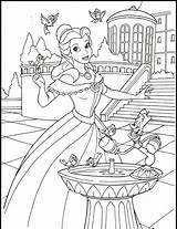 Coloring Disney Pages Belle Princess Library Clipart Palace sketch template