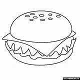Coloring Cheeseburger Food Pages Fast Template Buns Thecolor sketch template