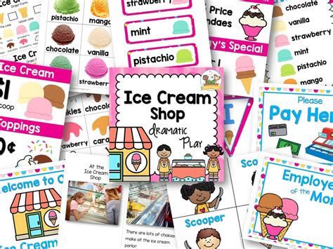 dramatic play ice cream shop pre  pages