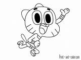 Gumball Kolorowanki Watterson Druku Darwin Colouring Coloringhome Darmowe sketch template