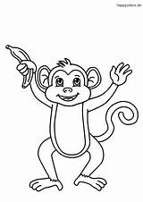 Affe Ausmalbild Affen Banane Malvorlage Kostenlos Ausdrucken Kleiner Gorilla sketch template