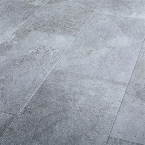 shaded slate grey matt stone effect porcelain floor tile pack