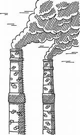 Pollution Drawing Smokestack Air Illustration Stock Now Vector sketch template