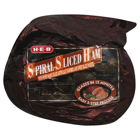 h e b fully cooked spiral sliced ham with honey maple glaze shop meat