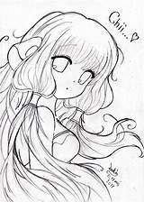 Chobits Chii sketch template