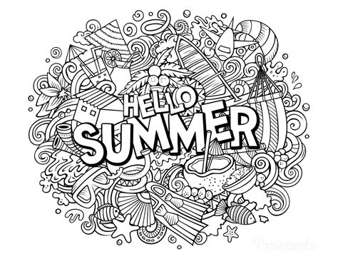difficult summer coloring pages