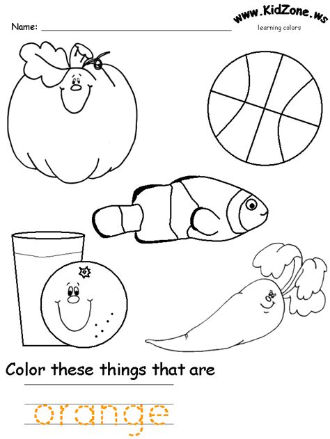 printable color orange coloring pages aaa