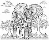 Elefanten Erwachsene Ausmalbilder Malbuch sketch template