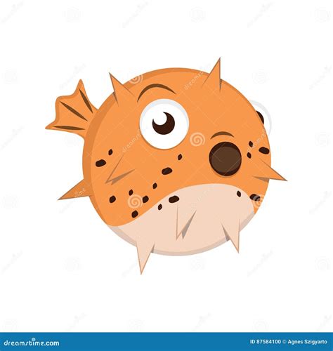 cartoon puffer fish stock vector illustration  vector