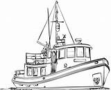 Colorare Peschereccio Trawler Nave Crociera Tug Traino sketch template