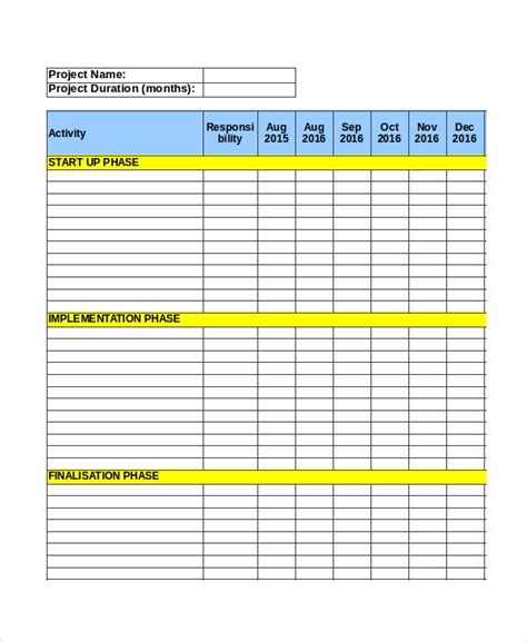 project plan excel template