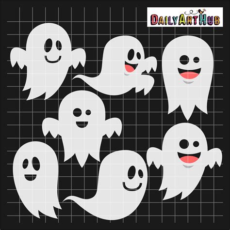 halloween funny ghosts clip art set daily art hub