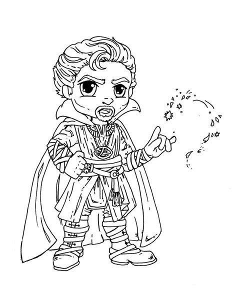 cute doctor strange coloring page  printable coloring pages  kids