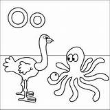 Coloring Ostrich Pages Octopus Letter Alphabet Orange Color Sheets Coloringpages4u Coloringpages sketch template
