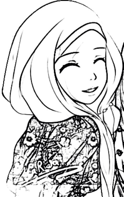 muslim girl coloring pages sketch coloring page