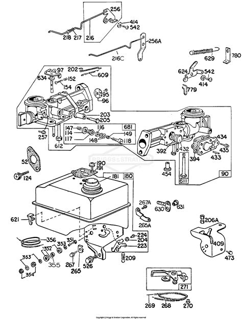 briggs  stratton    parts diagram  carburetor fuel tank assy