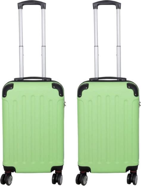 bolcom  delig koffer set travelsuitcase groen  liter