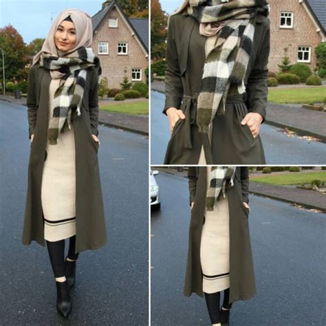 ootd simple chic hijab elegant classy lovely jacket gorgeous khaki color pretty outfit
