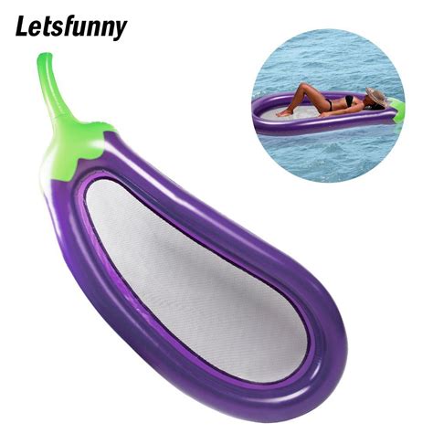 Inflatable Eggplant Pool Float Raft Letsfunny Large Outdoor Swimming