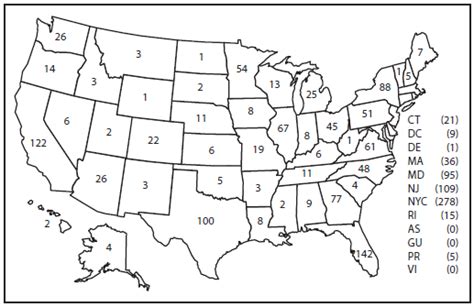 numbered united states  america map