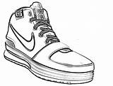 Nike Shoes Coloring Drawing Pages Sketch Basketball Wear Sport sketch template