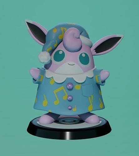 Wigglytuff Pokemon Bed Time 3d Model 3d Printable Cgtrader