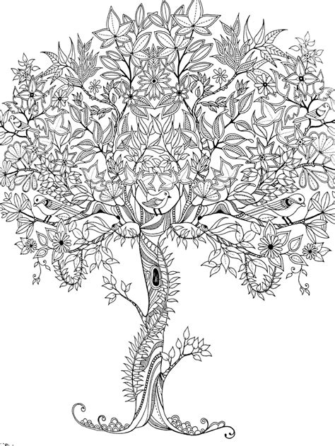 trees coloring books adultcoloringbookz detailed coloring pages