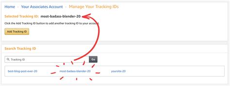 amazon tracking id  changed