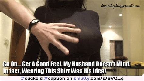 hotwife cuckold sexy captions and pics cuckold caption hotwife breasts sweater grope