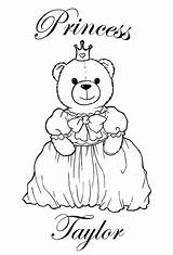 Coloring Pages Princess Name Names Girls Taylor sketch template