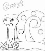 Gary Spongebob Snail sketch template