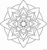 Lotus Mandala Coloring Flower Pages Getcolorings Printable Easy sketch template