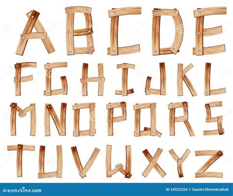 vector wooden alphabet stock vector illustration  carpenter