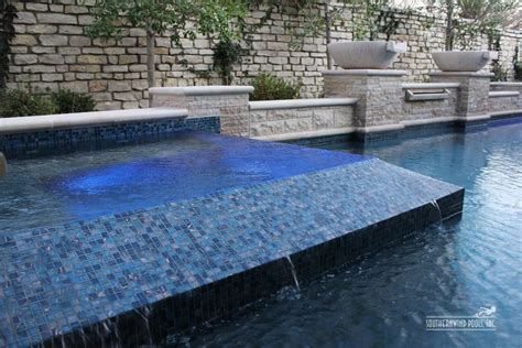 Glass Tile Spa Swimming Pool And Landscaping