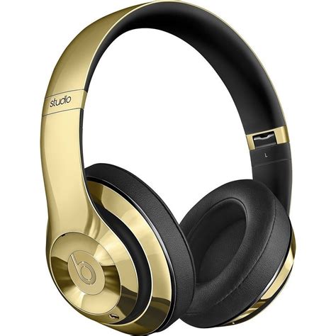 beats  dre limited edition gloss gold headphones  pill