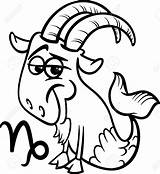 Capricorn Coloring Astrology Zodiac Illustrations Horoscope Cartoon Goat Sea Sign Illustration Designlooter Tell Clipart Drawings 1300px 1189 sketch template