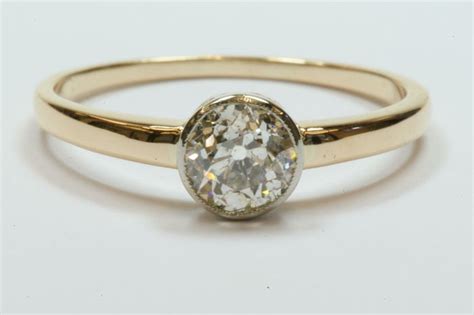 antieke diamanten  karaats gouden solitaire ring catawiki